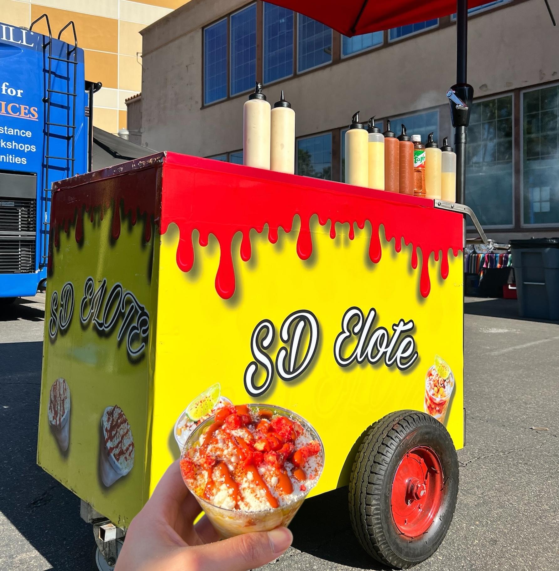 Elote bar setup for event guests